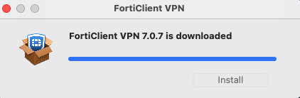FortiClient VPN 7.0.7 is downloaded.